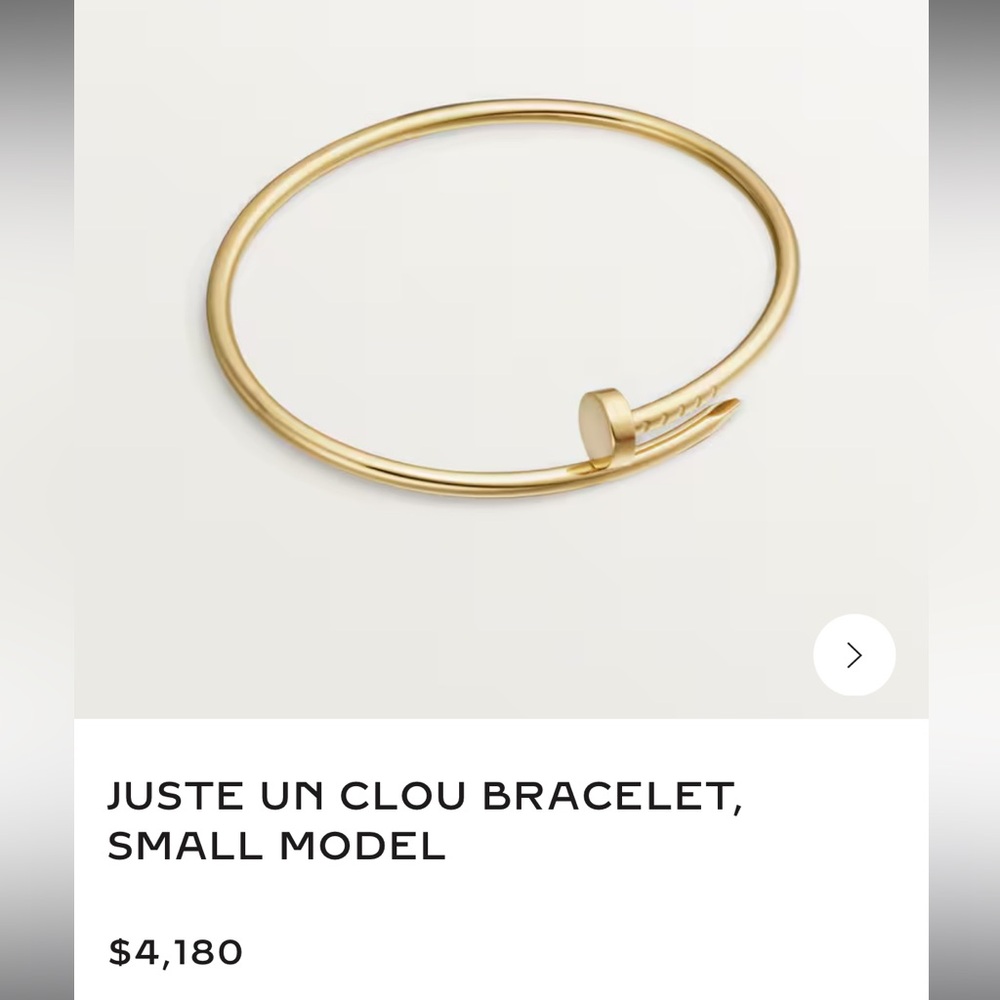 18K yellow gold cartier juste un clou small bracelet